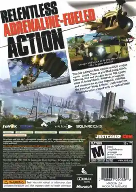 Just Cause 2 (USA) box cover back